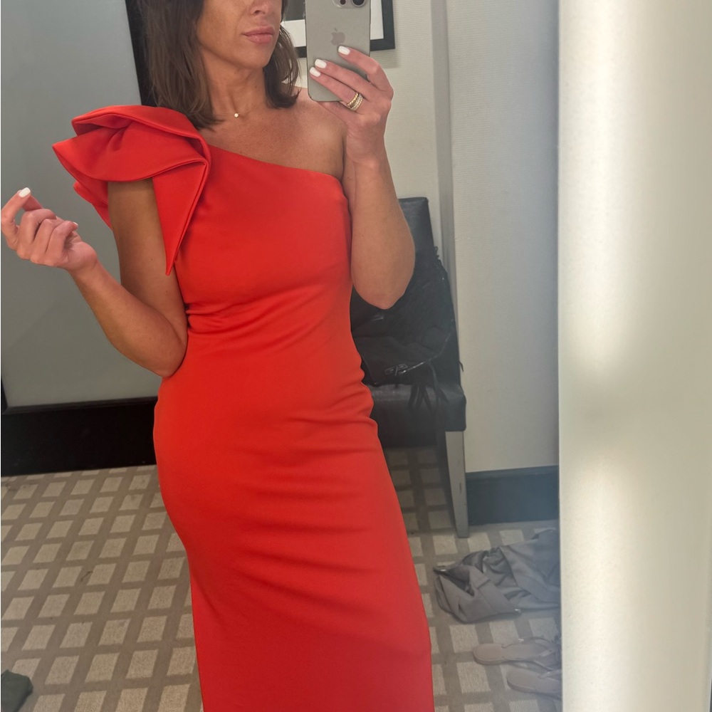 NEW W/ TAGS Elegant Red One-Shoulder Dress